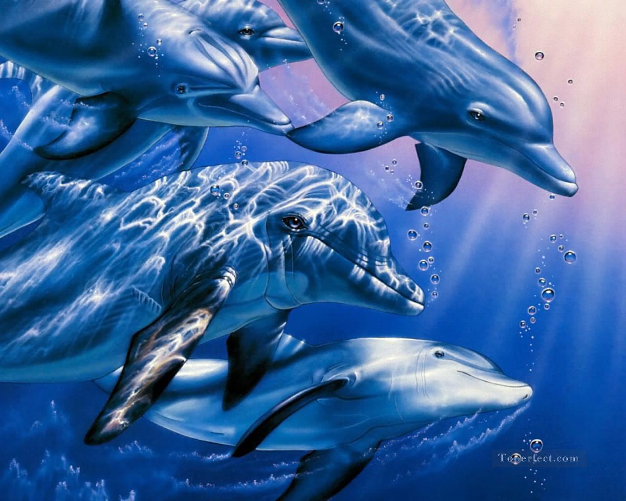 Delphin 6 Ölgemälde